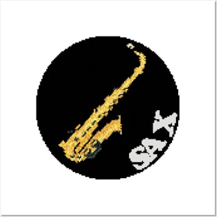 Rock Battle Card Game Saxophone Icon (Sax) Posters and Art